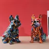 Nordic Painting Art Graffiti Bulldog Dog Creatieve Hars Ambachten Woondecoratie Wijnkast Office Decor Gift 211101