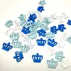 50Pcs Wooden Crown Confetti Blue Crown Button Sequin It's A Boy 1st Birthday Baby Shower Table Confettis DIY Party Decor Supplies 20220228 Q2