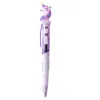 Creative Cartoon Unicorn Light Długopisy 6 Kolory Cute Animal Glowing Ballpoint Pen Student Papetery 0.5mm Writing Tool School Supplies 0454