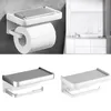 Toiletpapier Houders Matte Black Space Aluminium Houder Zelfklevende Punch-Free Badkamer Mobiele Hardware Set