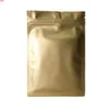 Various Colors 100pcs Heat Sealing Ziplock Pouches Tear Notch Metallic Mylar Flat Zip Lock Package Bag For Herb Powderhigh qty