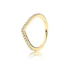 Anello Wishbone scintillante in 3 colori Fede nuziale placcata oro giallo oro rosa per anelli in argento 925 con diamanti CZ con scatola originale1465729