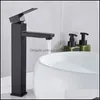 Смесители для ванной комнаты, душ как дома Gardetroom Black Paint Square Basin Baucet Одиночная ручка Washbasin Mixer Tap 11UA раковины кса