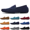 Gute Qualität, Nicht-Marke, Herren-Freizeit-Wildlederschuhe, Schwarz, Blau, Weinrot, Grau, Orange, Grün, Braun, Herren-Slipper, fauler Lederschuh, EUR 38–45