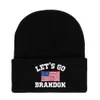 Laten we Go Brandon Black Gebreide Hoed Winter Warm Letters Gedrukt Mode Haak Hoeden Buitensporten Ski Cyclings Unisex Beanie Skull Caps WHT0228