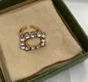 خواتم مصممة للسيدات على الموضة بأحرف ديموند مجوهرات فاخرة G Gold Love Ring Engagement Gifts Party Wedding Earrings 22030301R