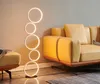 Nordic Ring Touch Schakelaar LED-vloerverlichting Lampen Kunst Interieur Woondecoratie Moderne Standing voor Woonkamerverlichting