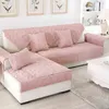 Pluche stof Sofa Cover voor Woonkamer 4 Kleuren Kussen Covers Seat Slipcover Hoek Sofa Handdoek Antislip Winter Couch Cover 211102