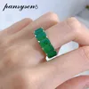Pansysen Vintage Solid 925 Sterling Silver 5x7mm Emerald Gemstone Rings for Women Men High Quality Anniversary Ring hela 22026595839