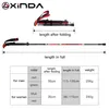 Xinda Folding Trekking Poles Kolfiber Ultralös Quick Lock Walking Stick Vandring Running Nordic Pole 220104