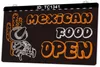 TC1341 Mexican Food Open Bar Light Sign Dual Color 3D Engraving