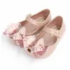 Est Dzieci Dziewczyny Buty PVC Soft Sandals Bow Princess Dance Galaretki Buty Dla Dzieci Dziewczyna Wodoodporna Antiskid Obuwie Hak Pętla 210713