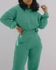 Kvinnors tvådelade byxor Aktiv 2piece satt för kvinnor Fall Winter Fitness Outfit Pullover Hoodies + Jogger Sportig TRACKSUIT