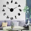 Fysiotherapie Osteopathie Grote DIY Wandklok Chiropractie Acupunctuur Massage Acryl Spiegel Stickers op de Muur Decor Horloge X0726