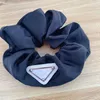 Black Triangle Letter Scrunchies Hairbands Solid Color Satin Hair Bands Large intestine Hair Ties Ropes Girls Ponytail Holder Hair Accessories Brand Designs