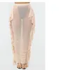 Femmes jupe maille évider volants transparents décoré Polyester taille haute couleur unie gaine jupes crayon