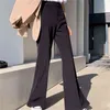 HziriP S-2XL Flare Pants Solid Autumn High Waist All Match Office Lady Vintage Fashion Loose-Fitting Wide Leg Trousers 211124