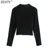 ZEVITY 여성 패션 솔리드 턴 다운 칼라 더블 슬라이더 지퍼 뜨개질 스웨터 FEMME 긴 소매 세련 된 카디건 코트 탑 S486 210603