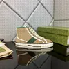 Scarpe eleganti da uomo di alta qualità Tennis Suola in gomma Striscia verde rossa Tela colorata Marca Tempo libero Casual Sneaker bianca Donna Scatola originale 35-46