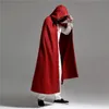 Men039S Trench Coats Fashion Long Red Hooded Cloak Men Chinese Style Cotton Linen Mens Coat High Quality Loose Ponchos A2374369