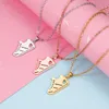 Pendant Necklaces Fnixtar 10Pcs Mirror Polished Hollow Shoes Stainless Steel Cable Chain For Womens Mens Hip Hop Punk