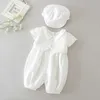 Iyeal Baby Baby Boyの服セット誕生日の洗礼のドレス+帽子幼児男の子のフォーマルな結婚式の紳士スーツBaptism 211011