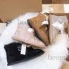 Met doos 2022 Designer Dames Fur Australia Boots Women Classic Snow Boot Australian Winter Warm Furry Bow Satin Enkle Booties Fluffy Slippers Bowtie Lady Girls Shoe