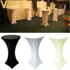 5 pcs 80cm branco / preto / caixa de coquetel de marfim tampa lycra spandex esticar toalha de mesa para bar bistro festa de casamento evento decoração pano