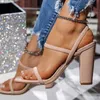 2021 femmes sandales été nouvelle mode couleur unie décontracté dames plate-forme chaussures talons hauts bout carré à talons épais dames pompes Y0721