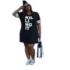 Zomer 4x plus size kleding voor vrouwen jurken streetwear trui mini dames casual zwart groothandel druppel 211102