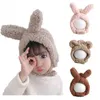 Winter Kids Bunny Hat Cute Plush Warm Baby Hat for Boy Girl Imitation Lamb Wool Baby Bonnet Infant Beanie Kids Cap 1-3 Years Y21111