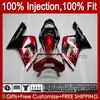 Zestaw formy wtryskowej dla Kawasaki Ninja ZX-636 ZX600 ZX 6R 6 R 600 CC 03-04 Ciało 8NO.8 ZX 636 600CC ZX6R 03 04 ZX600C ZX636 ZX-6R 2003 2004 Owspółzwotwórczy OEM Ciemno Red Stock