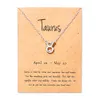 Популярные 12 созвездие символ ожерелье для мужчин Женщины Серебряное очарование ожерелья с пожеланием.