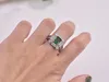 Damen-Modeschmuck, authentische 925er-Sterlingsilber-Ringe, Smaragd-Zirkon-Oval-Ehering mit Geschenkbox ZR1187