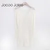 Joloo jolee sexy profundo decoço em v oco out mulheres vestido para mangas compridas cintura alta lace hem verão praia vestido vestido 210619