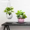 Disco bal opknoping bloempot voor indoor planten Boheemse stijl bloem planter potten touw spiegel opknoping mand tuin decor vaas 210922