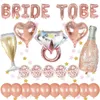 1set Rose Gold Noiva a ser balões de folha kit de nupcial chuveiro bachelor theme partido balão decoração casamento fornece 210626
