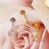 Acier inoxydable lèvre Stud Labret anneaux barre d'oreille 6/8mm longueur Cartilage Tragus Piercing bijoux pour femmes