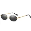 Solglasögon mode ovala små kantlösa nyanser designer kvinnor män metall blå solglasögon högkvalitativ UV400 Eyewear5943768
