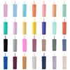 24COLORS 16oz de copo fosco copo de copo de pl￡stico skinny copos de acr￭lico com palha de palha 500 ml canecas de caf￩ duplas x￭caras de pl￡stico de parede fosca