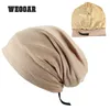 WEOOAR Verstellbare, mit Satin gefütterte Motorhaube für Damen und Herren, Seidensatin-Mütze, Nachthaar, für Schlafmütze, Baumwolle, Beanie-Kapuze, MZ226 2201248215356