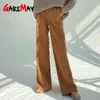 Dames Breide Broek Suits Herfst Vintage Kantoor Dragen Straight Pant Stacked Elegante Losse Casual Oversize Broek voor Vrouwen 220115