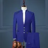 Costumes pour hommes sur mesure, col montant vert, Design à la mode, boutons dorés, Tuxedos de marié pour mariage, costumes de fête pour hommes, 2021, 218S