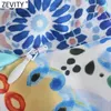 ZEVITY Kadınlar Vintage Bez Patchwork Çiçek Baskı Düğümlü Salong Etek Faldas Mujer Kadın Yan Fermuar Chic Ince Vestidos Qun793 210629