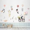 Animais de balão dos desenhos animados adesivos de parede para crianças crianças Quartos Decoração de parede removível decalques de vinil Decalks home decoração de arte Murais 210929