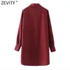 Zevity Spring Women Simply Solid Color Nieregularne Koszula Sukienka Sukienka Office Ladies Chic Długi Rękaw Biznes Vestido DS5033 210603