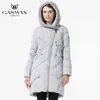 Gasman inverno coleção marca moda grossa mulheres bio casacos com capuz parkas casacos plus tamanho 5xl 6xl 1702 210916