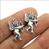 Lot 100pcs Angel Cupid Antique Silver Charms Pendants for Jewelry Making Bracelet Earrings DIY Keychain Pendant 20*14mm DH0821