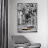 Лодка плакаты черно-белые картинки для гостиной холст печать домашнего декора абстрактные стены живопись дерево внутренние украшения