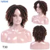 Synthetic Wigs 14Inch 190g/pc Hair Braided Dreadlock Wig For Black Men Women Natural Ombre Dreadlocks Party